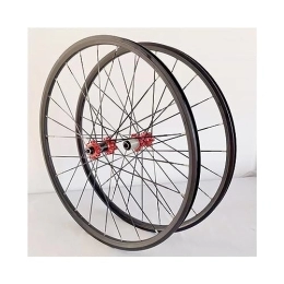 ZFF Mountain Bike Wheel 26 / 27.5 / 29inch Mountain Bike Wheelset Aluminum Alloy Double Wall Rim MTB Wheels Quick Release Disc Brakes 24H Flat Spokes Bike Wheels Fit 8 / 9 / 10 / 11speed Cassette (Color : Red, Size : 29'')