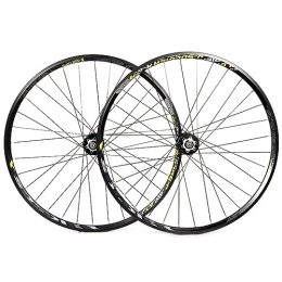 ZFF Mountain Bike Wheel 26 27.5 29inch MTB Wheelset Aluminum Alloy Double Wall Rim Mountain Bike Wheel Disc Brake Quick Release 7 / 8 / 9 / 10 / 11speed Cassette 32 Holes (Color : Yellow, Size : 29'')
