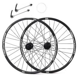 ZFF Mountain Bike Wheel 26 27.5 29inch MTB Wheelset Disc Brake Quick Release Aluminum Alloy Double Wall Rim Mountain Bike Wheel 5 Bearings 9 / 10 / 11 / 12speed 32 Holes For XC / AM / DJ Wheels (Color : Svart, Size : 26'')