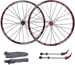 MGE Mountain Bike Wheel 26" 27.5" Bicycle front rear wheels for Mountain Bike, MTB Bike Wheel Set 7 bearing 24H Alloy drum Disc brake 7 8 9 10 11 Speed Bike wheelset (Color : Red, Size : 27.5inch)