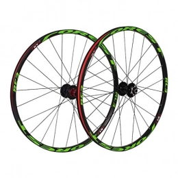 CWYP-MS Spares 26 / 27.5 Inch Mountain Bike Wheels，Bike Wheelset，MTB Bike Wheel Set Disc Rim Brake 8 9 10 11 Speed Sealed Bearings Hub Hybrid Bike Touring (Color : Green, Size : 26inch)