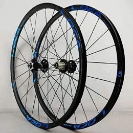 Samnuerly Spares 26 27.5 Inch Mountain Bike Wheelset MTB Bicycle Wheels Quick Release Ultra Light Alloy Rim Flat Spoke 8-12 Speed Cassette Hub Disc Brake (Black Hub Blue Label 27.5inch)