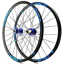 SN Spares 26 27.5 Inch Mountain Bike Wheelset Quick Release 6 Nail Disc Brake 6 Claw Double Wall Cycling Wheel Set For 7 8 9 10 11 12 Cassette Flywheel (Color : Blue Hub blue logo, Size : 26inch)