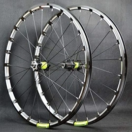SN Spares 26 27.5 Inch Mountain Bike Wheelset Rim Front Rear Wheel Set Quick Release CNC 24 Holes Double Wall Alloy Rim For 7 / 8 / 9 / 10 / 11 / 12 Speed (Color : Black green hub, Size : 26inch)