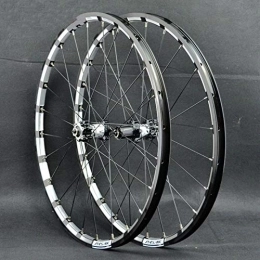 SN Mountain Bike Wheel 26'' 27.5'' Mountain Bicycle Wheels Set Front Rear Bike Wheelset Double Wall Rim 24 Holes Quick Release Disc Brake For 7 / 8 / 9 / 10 / 11 / 12 Speed (Color : Black white hub, Size : 27.5inch)