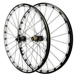 ZFF Mountain Bike Wheel 26 / 27.5in Mtb Front Rear Wheel Thru axle Mountain Bike Wheel Set Disc Brake Three Sides CNC 7 / 8 / 9 / 10 / 11 / 12 Speed 24 Holes (Color : Black hub, Size : 26in)
