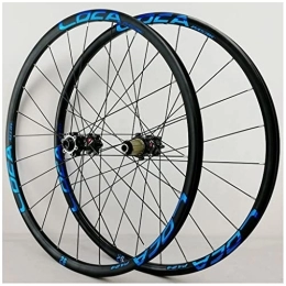 VPPV Spares 26 Inch 27.5" 29 er Mountain Bike Wheelset, Disc Brake Aluminum Alloy MTB Cycling Wheels Schrader Valve for 7 / 8 / 9 / 10 / 11 Speed (Color : Blue, Size : 26 inch)