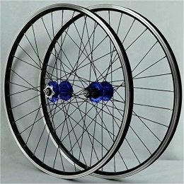 InLiMa Mountain Bike Wheel 26 Inch Mountain Bike Wheel Set, Dual Walled Aluminum Alloy Disc Brake Wheels / mountain V-shaped Brake 11 Speed (Color : Blue)