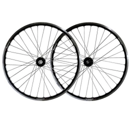 ZFF Mountain Bike Wheel 26 Inch Mountain Bike Wheelset Sealed Bearing Aluminum Alloy Ring MTB Front Rear Wheels Quick Release Disc / V Brake 7 8 9 Speed (Color : Black hub)