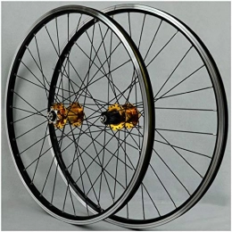 VPPV Mountain Bike Wheel 26 Inch MTB Bicycle Wheelset, Double Wall Aluminum Alloy Disc Brake Rim Hybrid / Mountain V-brake 11speed Wheel (Color : Gold)