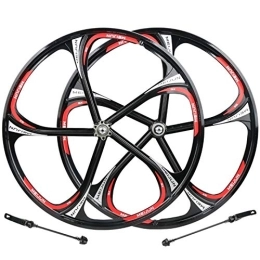 SN Spares 26 Mountain Bike Wheelset, 26 Inch Bicycle Wheel, Double Wall Alloy Rim Quick Release Disc Brake Wheel Set for 7 / 8 / 9 / 10 / 11 Speed Freewheel