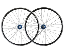 Generic Mountain Bike Wheel 26" Mountain Bike Wheelset Quick Release Bicycle Rim V / Disc Brake MTB Wheels 32H Hub For 7 / 8 / 9 / 10 Speed Cassette 2248g (Color : Black) (Blue)