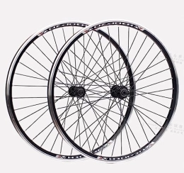 OMDHATU Mountain Bike Wheel 26" mountain bike wheelset V-brake rims Front 2+ rear 2 Sealed bearing hubs Support 6 / 7 / 8 speed Rotary freewheel QR (Color : Black)