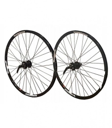 Trinity B2B Spares 26" PAIR Mach Neuro 6 Bolt Disc MTB Bike Front Rear Cassette Hub Wheels All Black