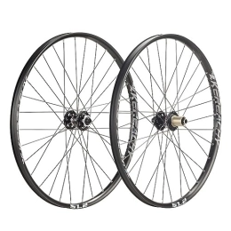 ZFF Mountain Bike Wheel 27.5 29 Inch MTB Wheelset Disc Brake Thru Axle Mountain Bike Wheel Ultra-light Aluminum Alloy Double Wall Rim 8 / 9 / 10 Speed Cassette 32 Holes With Reflective Cursor (Color : Svart, Size : 29'')