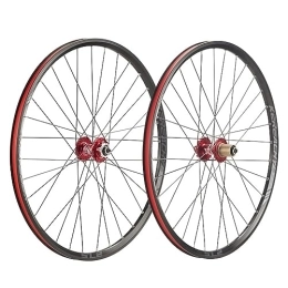 ZFF Mountain Bike Wheel 27.5 29inch Mountain Bike Wheelset Disc Brake Quick Release MTB Wheel Ultralight Aluminum Alloy Double Wall Rim 7 / 8 / 9 / 10 / 11 / 12 Speed 32 Holes (Color : Red, Size : 27.5'')