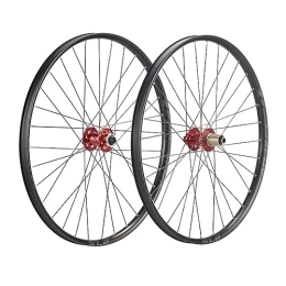 ZFF Mountain Bike Wheel 27.5 29inch Mountain Bike Wheelset Disc Brake Thru Axle MTB Wheel Aluminum Alloy Double Wall Rim Reflective Cursor 7 / 8 / 9 / 10 / 11 / 12 Speed Cassette 32 Holes (Color : Red, Size : 27.5'')