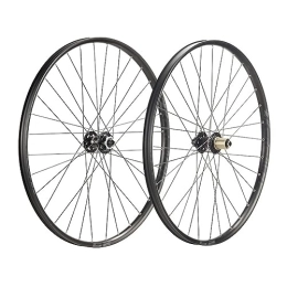 ZFF Mountain Bike Wheel 27.5 29inch Mountain Bike Wheelset Disc Brake Thru Axle MTB Wheel Aluminum Alloy Double Wall Rim Reflective Cursor 7 / 8 / 9 / 10 / 11 / 12 Speed Cassette 32 Holes (Color : Svart, Size : 29'')