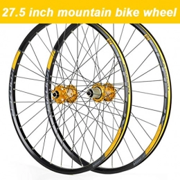 TianyiTrade Spares 27.5" Alloy Mountain Bike Wheel 32H XF2046 Gold Double Wall Rim Quick Release Hub 584 * 19 for 27 * 1.5-2.3 Tires