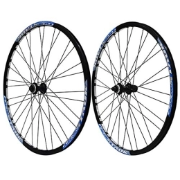SN Spares 27.5 Inch Mountain Bike Wheel Set Bicycle Wheelset Center Locking Disc Brake Quick Release Hub Cycling Double Wall MTB Rim 7, 8, 9speed (Color : Blue)