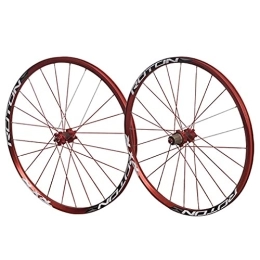 Generic Mountain Bike Wheel 27.5" Mountain Bike Wheelset 24H Flat Spokes Bicycle Rim MTB Disc Brake Wheels Quick Release Hub For 7 / 8 / 9 / 10 / 11 Speed Cassette Flywheel 1829g (Color : Red) (Red)