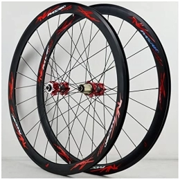 VPPV Mountain Bike Wheel 29 Inch 700C Road Bike Wheels V-brake, Aluminum Alloy Quick Release 40MM Mountain Bicycle Wheelset Cassette Wheel Rim for 7 / 8 / 9 / 10 / 11 Speed (Color : Red, Size : 700C)