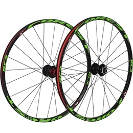 AINUO Mat Mountain Bike Wheel AINUO 26 / 27.5 Inch Mountain Bike Wheels, MTB Bike Wheel Set Disc Rim Brake 8 9 10 11 Speed Sealed Bearings Hub Hybrid Bike Touring (Color : Green, Size : 26inch)