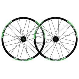 AINUO Mat Mountain Bike Wheel AINUO Bike Wheel Set 24" MTB Wheel Double Wall Alloy Rim Tires 1.5-2.1" Disc Brake 7-11 Speed Palin Hub Quick Release 24H (Color : Green-B)