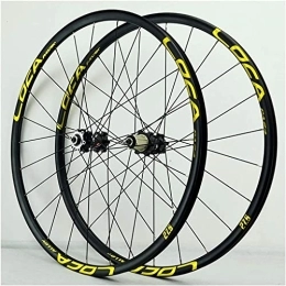 Amdieu Mountain Bike Wheel Amdieu Wheelset 26 / 27.5 / 29Inch Bicycle Wheelset, Disc Brake 6 Pawl Double Wall Alloy Rim QR 8-12 Speed with Straight Pull Hub 24 Holes MTB Bike Wheel road Wheel (Color : Yellow, Size : 27.5inch)