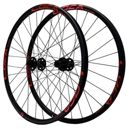 Asiacreate Spares Asiacreate 26 / 27.5 / 29 Inch MTB Wheelset Center Lock Disc Brake 700C Road Bike Wheelset QR Hub For 8-12 Speed Cassette 28H Rim (Color : Red, Size : 26'')