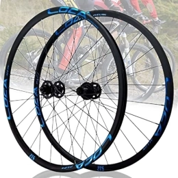 Asiacreate Mountain Bike Wheel Asiacreate 26 / 27.5 / 29'' Wheelset Mountain Bike Center Lock Disc Brake 700C Road Bike Wheelset 28H Hub Rim QR For 8 / 9 / 10 / 11 / 12 Speed Cassette (Color : Blue, Size : 27.5IN)