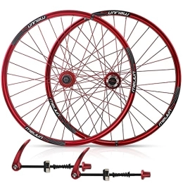 Asiacreate Mountain Bike Wheel Asiacreate 26" MTB Bike Wheel Set Disc Brake Quick Release 32H Rim 7 / 8 / 9 / 10 Speed Cassette Hub Front Rear Wheels For Mountain Bike (Color : Red)