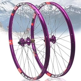 Asiacreate Mountain Bike Wheel Asiacreate Cycle Wheel 26 / 27.5 / 29in Mountain Bike Wheelset QR Sealed Bearing Disc Brake 8 / 9 / 10 / 11 / 12 Speed Cassette MTB Front And Rear Wheel Wheelset (Color : Purple, Size : 26'')