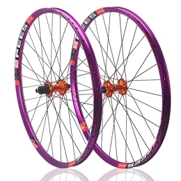 Asiacreate Spares Asiacreate Mountain Bike Wheelset 26 27.5 29 Inch MTB Wheelset Thru Axle Disc Brake 32H Rim Front Rear Wheels For 8 / 9 / 10 / 11 / 12 Speed Cassette (Color : Orange, Size : 26'')