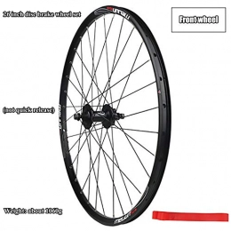 ASUD Mountain Bike Wheel ASUD Front Bicycle Wheel 26 inch, Disc brake split mountain bike wheel, Bolt On, Black