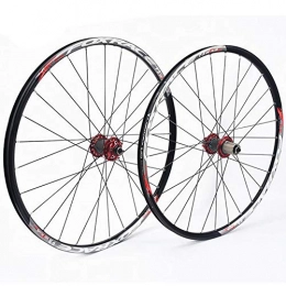 ASUD Mountain Bike Wheel ASUD MTB Mountain Bike WheelFfront 2 Rear 4 Sealed Bearing Hub Disc Wheelset Wheels 27.5inch Flat Spokes Rim Palin Big Flower Drum Wheel Set (Red)