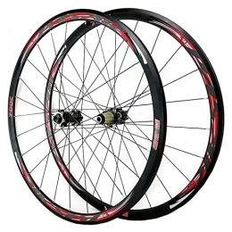 AWJ Spares AWJ 700C Road Mountain Bike Wheel Set, Double Wall Front and Rear Wheel Disc Brake V / C Brake Cyclocross 7 8 9 10 11 12 Speed Flywheels Wheel