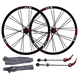 AWJ Spares AWJ Mountain Bike wheelset 26", 24H MTB Bike Double Wall Rim Quick Release disc Brake Sealed Bearings 7 8 9 10 Speed Wheel