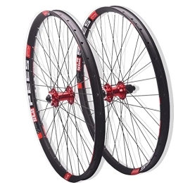 Samnuerly Spares Bicycle Wheel Set 26 27.5 29 Inch Mountain Bike Wheelset Disc Brake 32 Holes Aluminum Alloy Rim 120 Clicks Quick Release MTB Wheel For 7-12 Speed Cassette (Color : Red, Size : 27.5inch) (Red 27.5