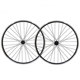 VTDOUQ Spares Bicycle wheel set Black bicycle wheel 26"MTB double-walled light alloy rim tires 1.75-2.1" V-brake 7-11-speed sealed hub quick release 32H