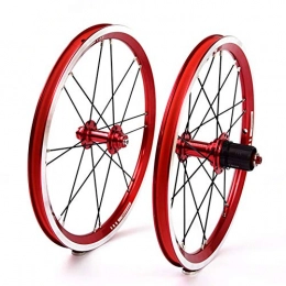 ADD Spares Bicycle wheel set Highway 9-tooth 14-inch single-speed hub Ultra-Light Aluminum Alloy Road Bike Wheels, Red