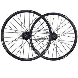 CTRIS Spares Bicycle Wheelset 20 Inch 406 Disc Brake Bike Wheelset 32 Holes MTB Bicycle Wheelset Front Wheel Rear Wheel For 7 8 9 10 Cassette Speed Aluminum Alloy Rim (Color : Black)