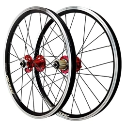 CTRIS Mountain Bike Wheel Bicycle Wheelset 20 Inch Mountain Bike Wheelset Bicycle Wheel 406 Aluminum Alloy Six Nail Disc Brake Rim V Brake Card 7 8 9 10 11 12 Speed Six Claws 24holes (Color : Red)
