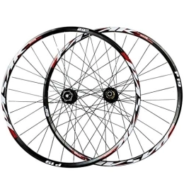 CTRIS Spares Bicycle Wheelset 26 / 27.5 / 29 Inch Cycle Wheel, Bicycle Wheelset Aluminum Alloy Disc Brakes Quick Release Double Wall MTB Rim (Color : Red, Size : 27.5in)