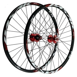 ZYHDDYJ Mountain Bike Wheel Bicycle Wheelset 26 27.5 29 Inch Front Rear Bike Wheel Set MTB Wheelset Double Wall Rim 6 Nail Disc Brake Quick Release 32 Hole For 7-12speed Flywheel ( Color : Red Hub red label , Size : 27.5inch )