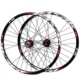CAREXY Mountain Bike Wheel Bicycle Wheelset, 26 / 27.5 / 29 Inch Mountain Bike Double Walled 32H Rim Aluminum Alloy Cycling Wheel Set Disc Brake Quick Release, C, 26‘’