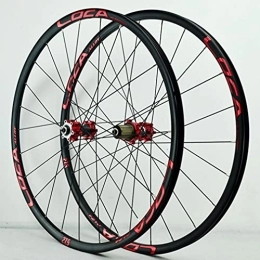 Generic Mountain Bike Wheel Bicycle Wheelset 26 / 27.5 / 29 Inch Mountain Bike Quick Release Wheels Aluminum Alloy Rim 24H Hub Lightweight MTB Wheel Set Disc Brake Fit 7-12 Speed Cassette 1680g (Color : Red, Size : 29 inch) (R