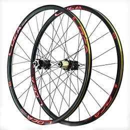 ZYHDDYJ Mountain Bike Wheel Bicycle Wheelset 26 27.5 29 Inch Mountain Bike Wheelset Double Wall MTB Rim 6-Nail Disc Brake 6-claw Tower Base Quick Release For 8 9 10 11 12 Speed Wheel ( Color : Black Hub red label , Size : 26in )