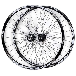 SN Spares Bicycle Wheelset 26" / 27.5" / 29" MTB Bike Front & Rear Wheel Set Double Wall Alloy Rim Disc Brake Cassette Hub QR 7 / 8 / 9 / 10 / 11 Speed 32H (Color : Black Hub silver logo, Size : 27.5IN)