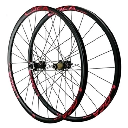 CTRIS Spares Bicycle Wheelset 26 / 27.5 / 29in(700C) Cycling Wheels, 24 Holes Aluminum Alloy Disc Brake 12-speed Flywheel Mountain Bike Wheelset (Color : Black red, Size : 29in)